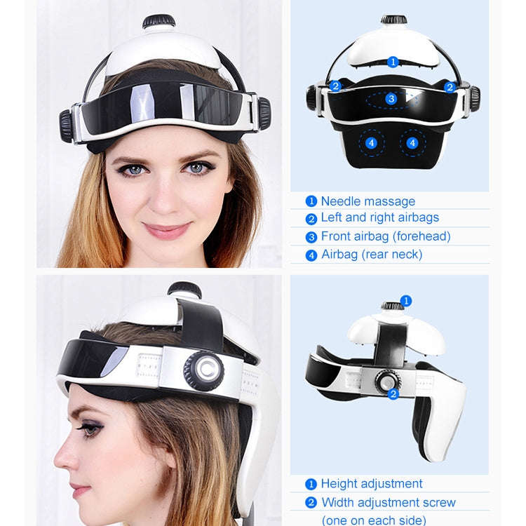 Electronic Air Pressure Head Massager, Relaxed Music Helmet Massager, US Plug