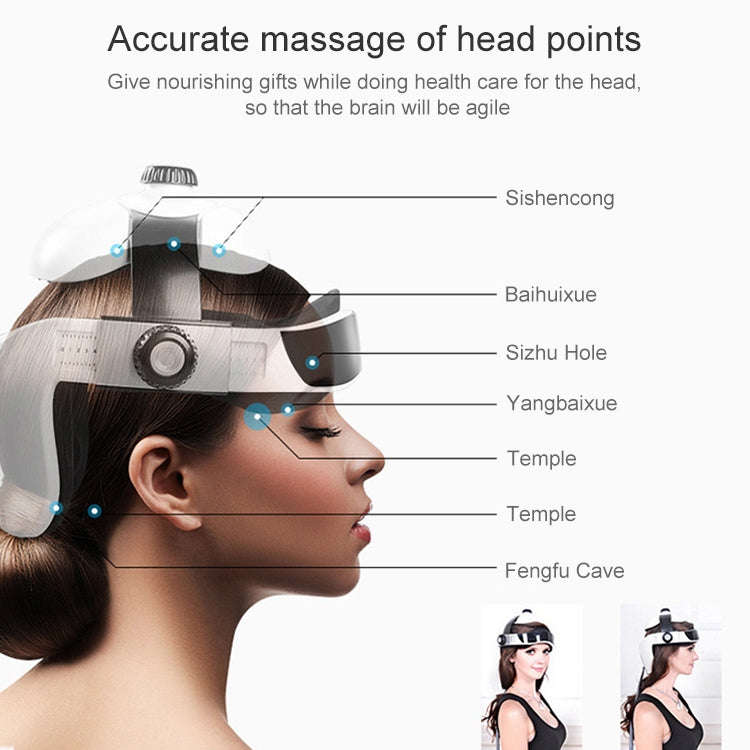 Electronic Air Pressure Head Massager, Relaxed Music Helmet Massager, US Plug
