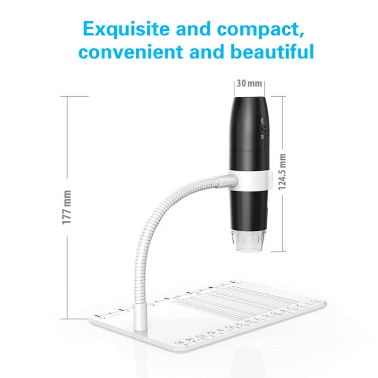 316 50-1000X Adjustable Smart Wifi USB Digital Microscope (Black)