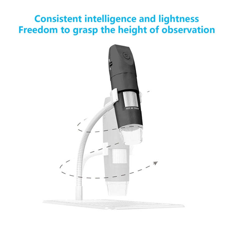 316 50-1000X Adjustable Smart Wifi USB Digital Microscope (Black)