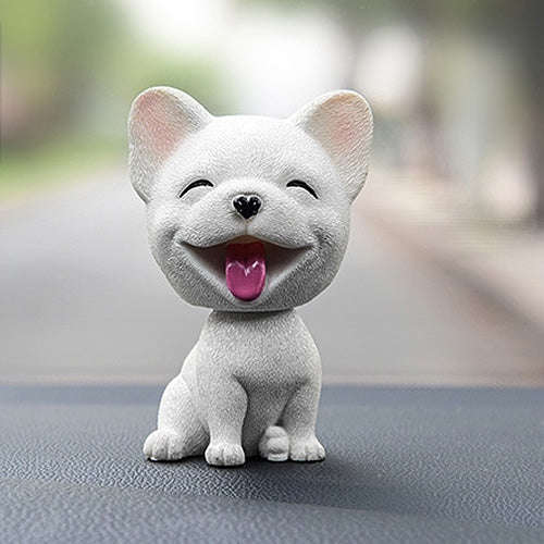 Shaking Head Dog Car Ornaments Resins Lovely Cartoon Dog New Year Gifts with Double-sided Adhesiv...