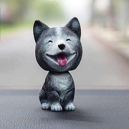 Shaking Head Dog Car Ornaments Resins Lovely Cartoon Dog New Year Gifts with Double-sided Adhesiv...