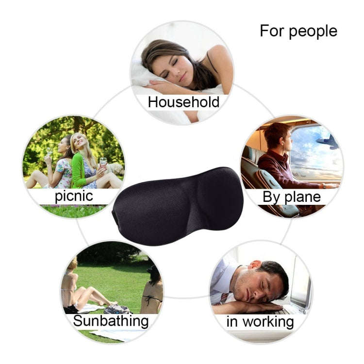 3D Portable Shading Sleep Rest Aid Cover Eye Patch Sleeping Mask Female Cute Eye Mask(Black)