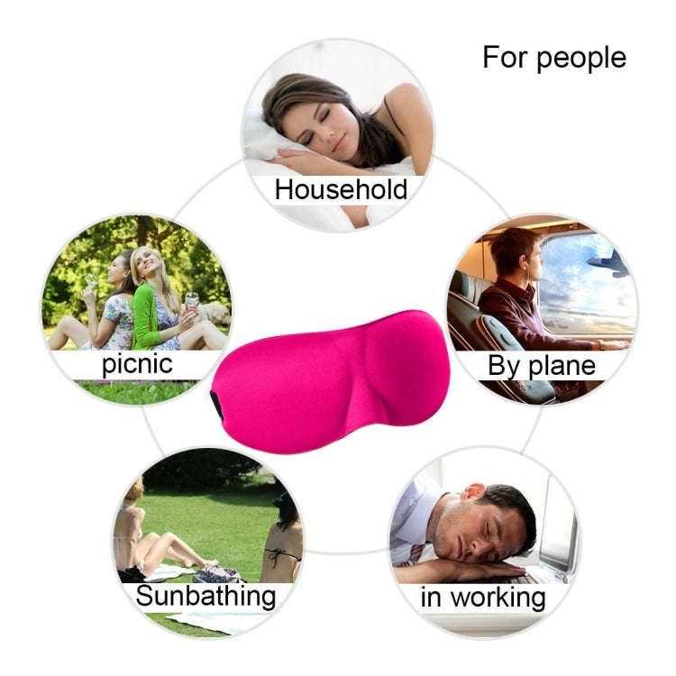 3D Portable Shading Sleep Rest Aid Cover Eye Patch Sleeping Mask Female Cute Eye Mask(Magenta)