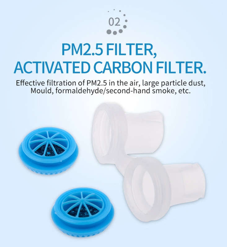 2 PCS 2 in 1 ABS Silicone Anti Snoring Air Purifier(White)