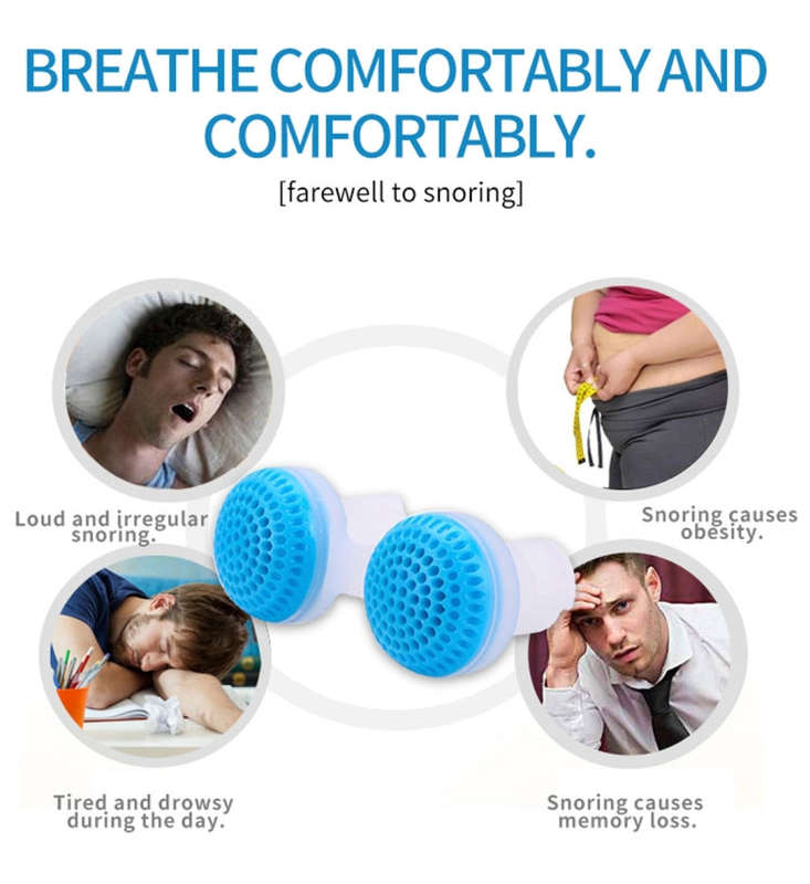 2 PCS 2 in 1 ABS Silicone Anti Snoring Air Purifier(White)