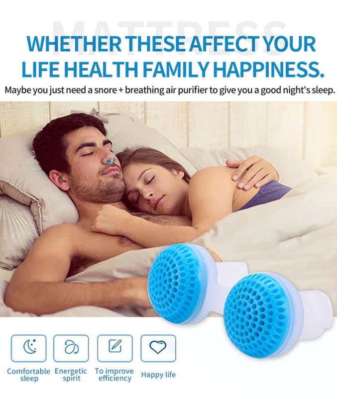 2 PCS 2 in 1 ABS Silicone Anti Snoring Air Purifier(White)