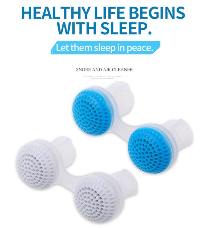 2 PCS 2 in 1 ABS Silicone Anti Snoring Air Purifier(White)