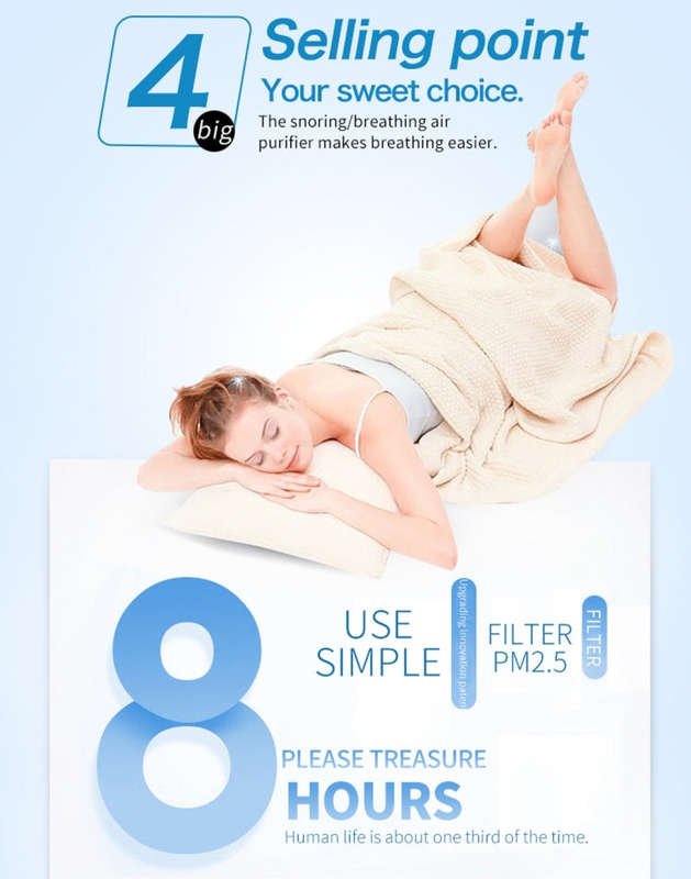 2 PCS 2 in 1 ABS Silicone Anti Snoring Air Purifier(White)