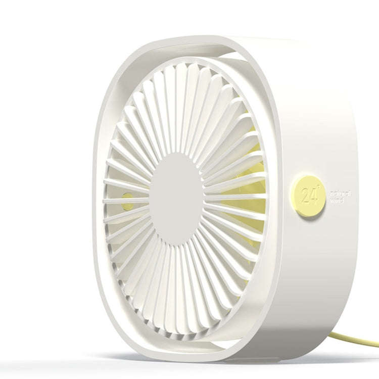 360 Degree Rotation  Wind 3 Speeds Mini USB Desktop Fan (White)