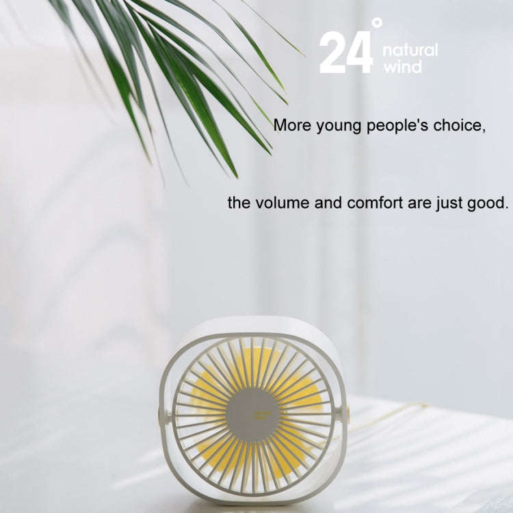 360 Degree Rotation  Wind 3 Speeds Mini USB Desktop Fan (White)