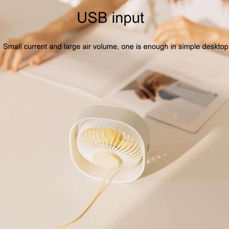 360 Degree Rotation  Wind 3 Speeds Mini USB Desktop Fan (White)