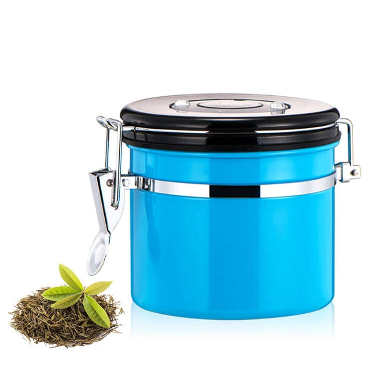 1200ml Stainless Steel Sealed Food Coffee Grounds Bean Storage Container with Built-in CO2 Gas Ve...