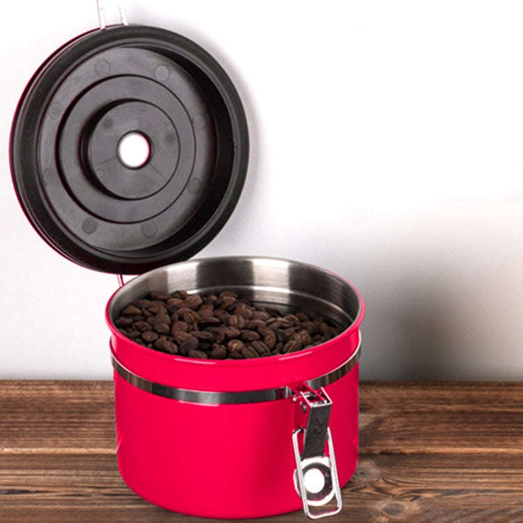 1200ml Stainless Steel Sealed Food Coffee Grounds Bean Storage Container with Built-in CO2 Gas Ve...