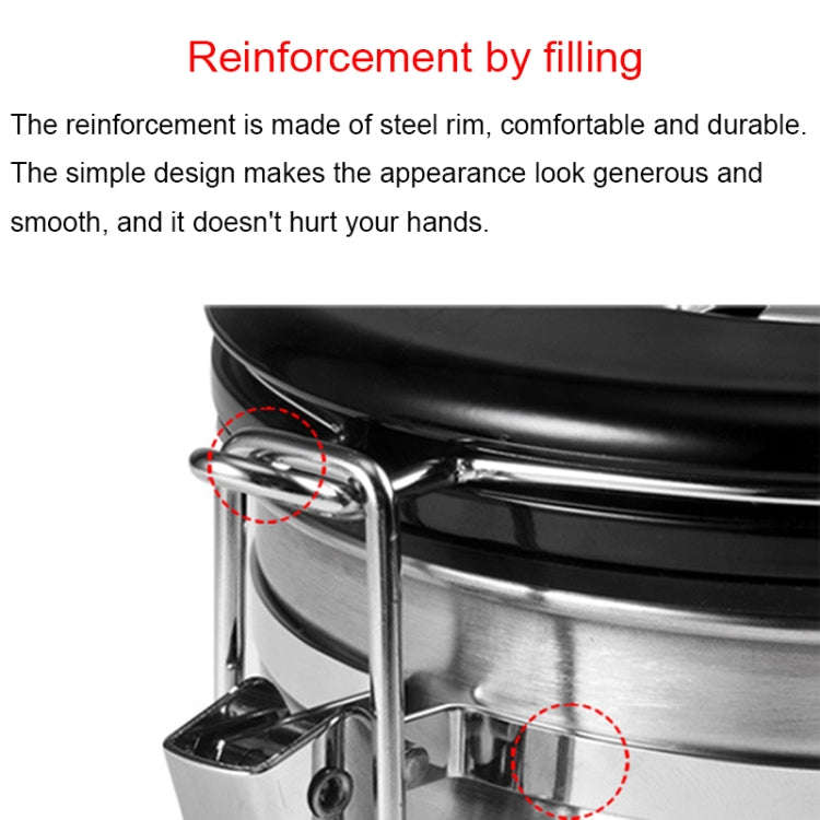 1200ml Stainless Steel Sealed Food Coffee Grounds Bean Storage Container with Built-in CO2 Gas Ve...