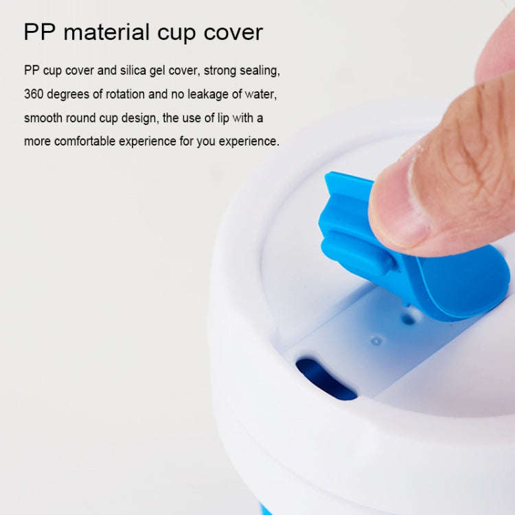 350ml Outdoor Pocket-Sized Coffee Tea Collapsible Travel Mug Silicone Cup with Lid (Green)