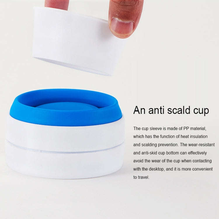 350ml Outdoor Pocket-Sized Coffee Tea Collapsible Travel Mug Silicone Cup with Lid (Blue)
