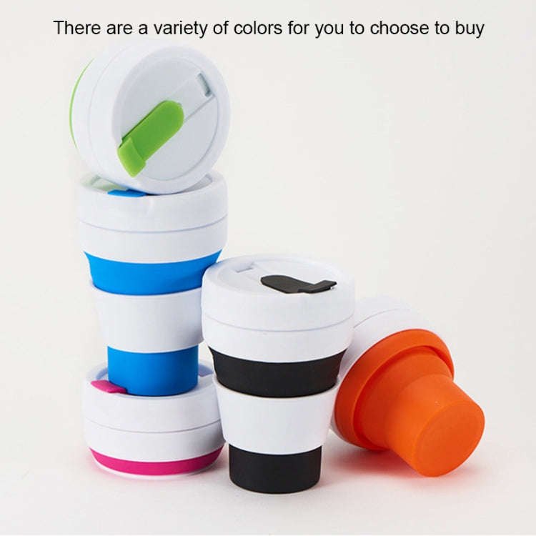 350ml Outdoor Pocket-Sized Coffee Tea Collapsible Travel Mug Silicone Cup with Lid (Blue)
