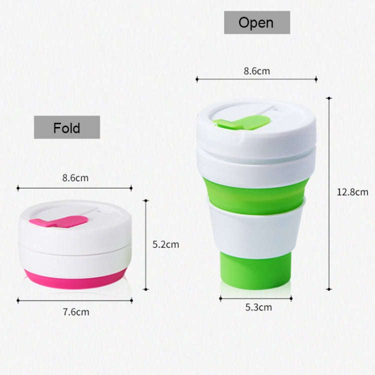 350ml Outdoor Pocket-Sized Coffee Tea Collapsible Travel Mug Silicone Cup with Lid (Blue)