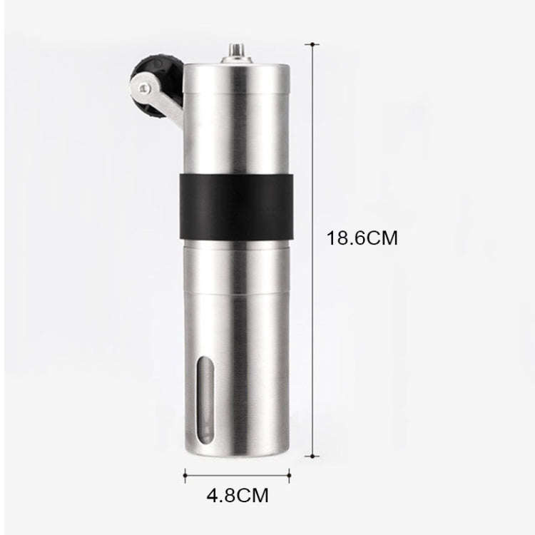Portable Conical Burr Mill Manual Stainless Steel Hand Crank Coffee Bean Grinder with Silicone Ri...