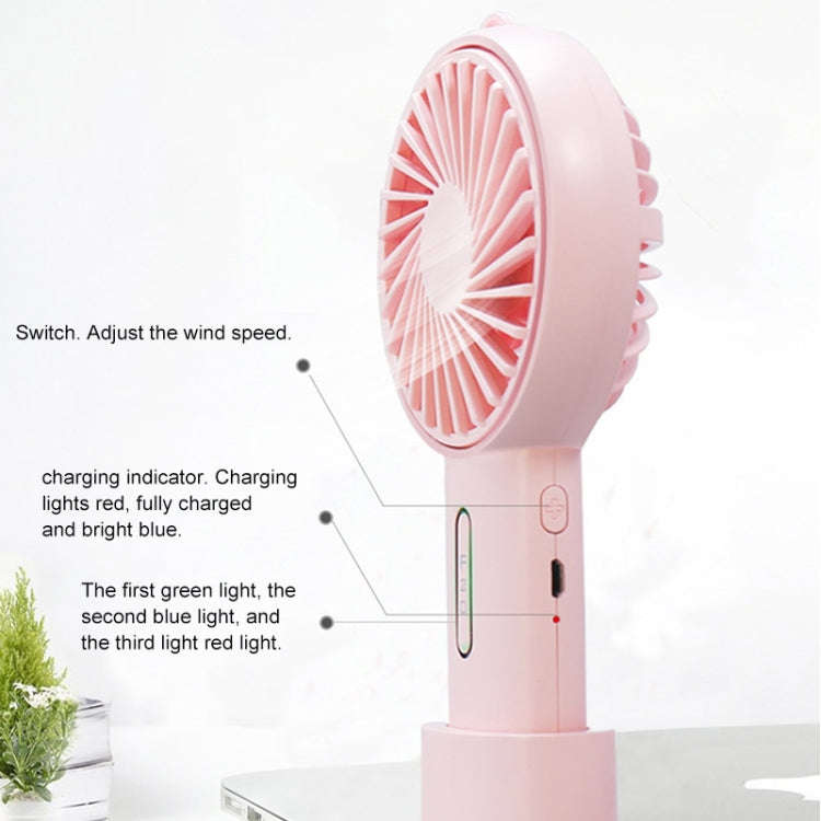 F20 Portable Adjustable Mini USB Charging Handheld Small Fan with 3 Speed Control (White)