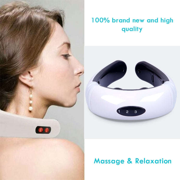 Household Electric Pulse Shock Neck Massager Intelligent Body Massager, Battery Powered (Not Incl...