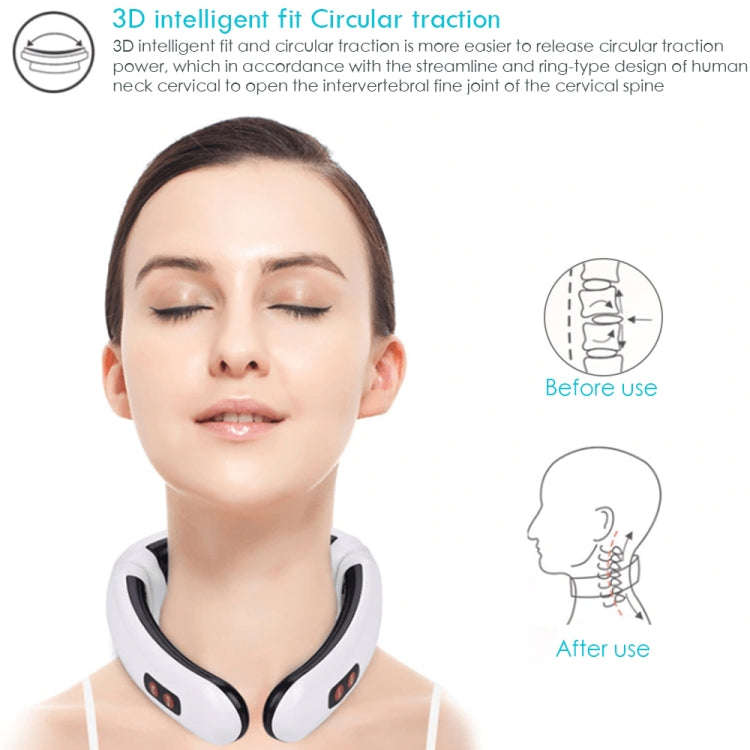 Household Electric Pulse Shock Neck Massager Intelligent Body Massager, Battery Powered (Not Incl...