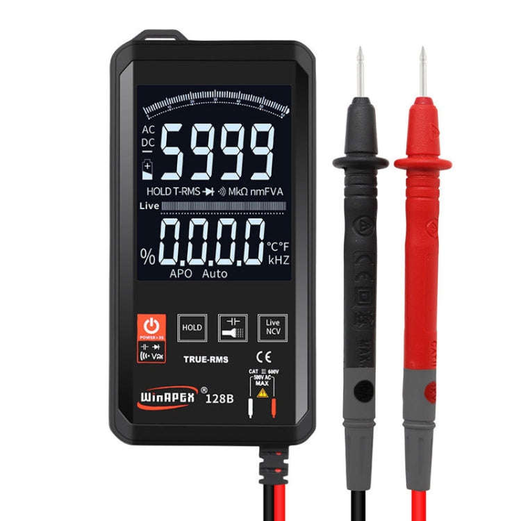 HY128B Reverse Display Screen Ultra-thin Touch Smart Digital Multimeter Fully Automatic High Prec...