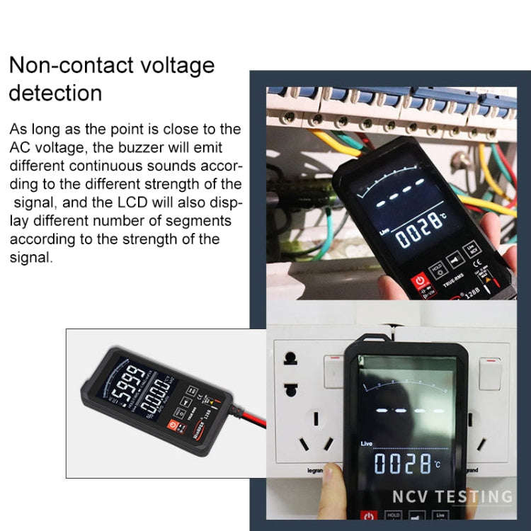 HY128B Reverse Display Screen Ultra-thin Touch Smart Digital Multimeter Fully Automatic High Prec...