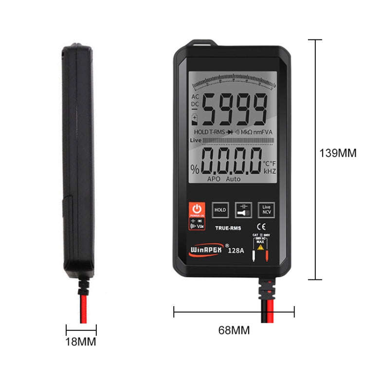 HY128A Conventional Screen Ultra-thin Touch Smart Digital Multimeter Fully Automatic High Precisi...