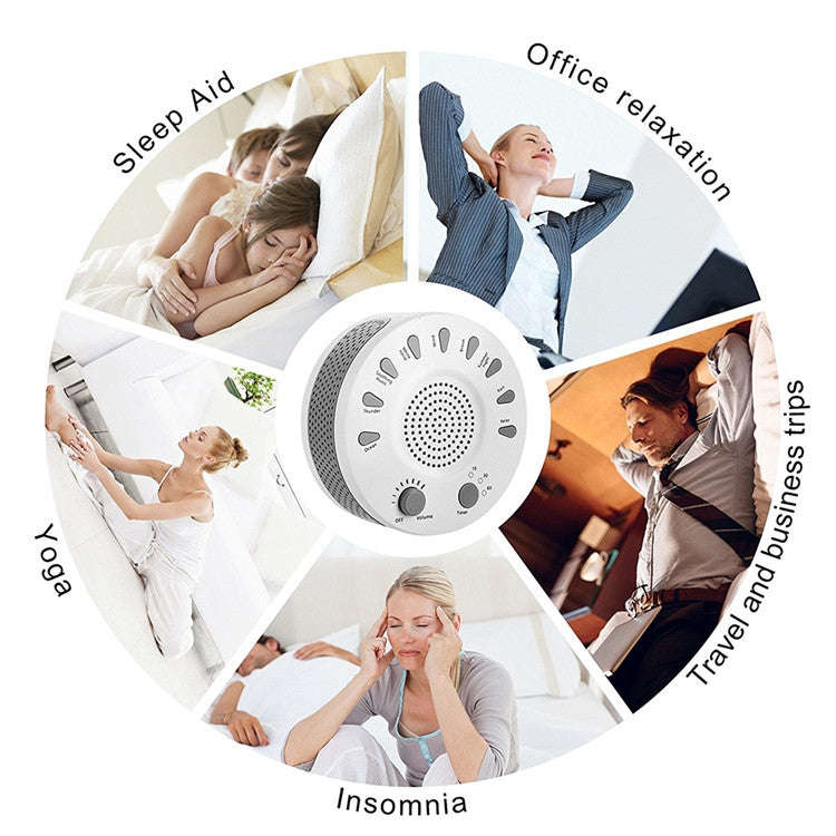 White Noise Machine Sleep Aid Device Improves Sleeping with Nine Timed Music(White)