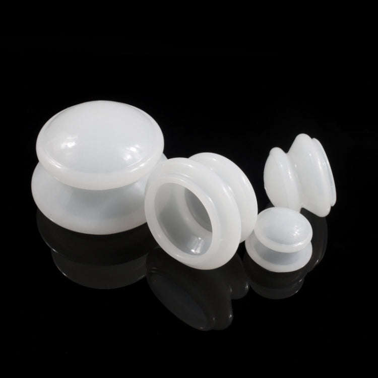 4 Cups / Set Health Care Body Massage Cupping Therapy Anti Cellulite Silicone Vacuum Cups(White)