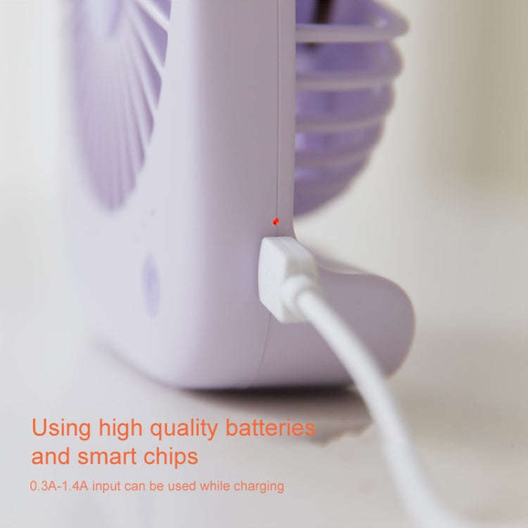 WT-F14 1200 mAh Pig Shape Mini Portable Fan with 3 Speed Control(Purple)