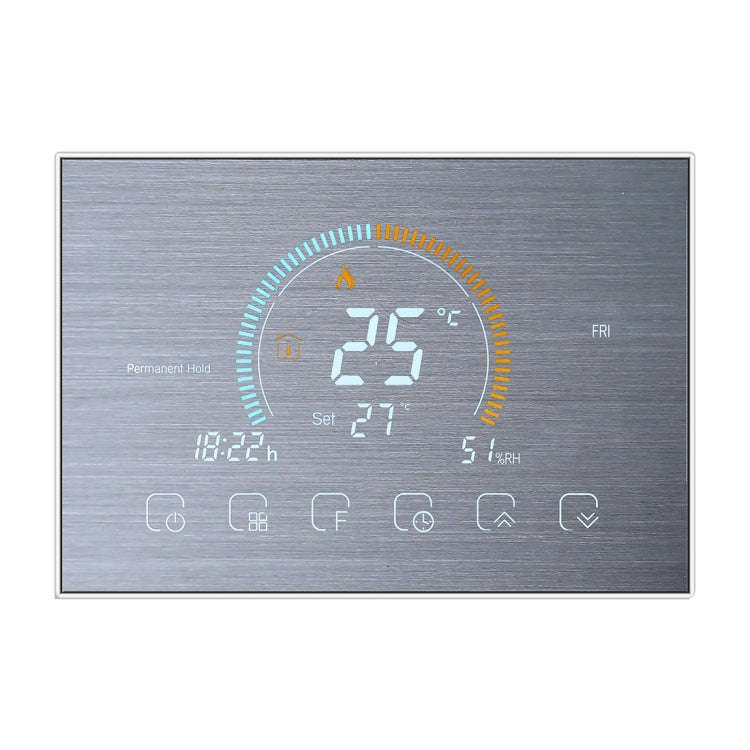 BHT-8000-GC-SS Brushed Stainless Steel Mirror Controlling Water/Gas Boiler Heating Energy-saving ...