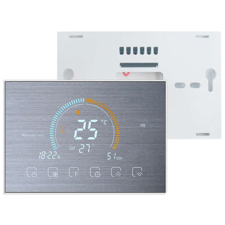 BHT-8000-GC-SS Brushed Stainless Steel Mirror Controlling Water/Gas Boiler Heating Energy-saving ...