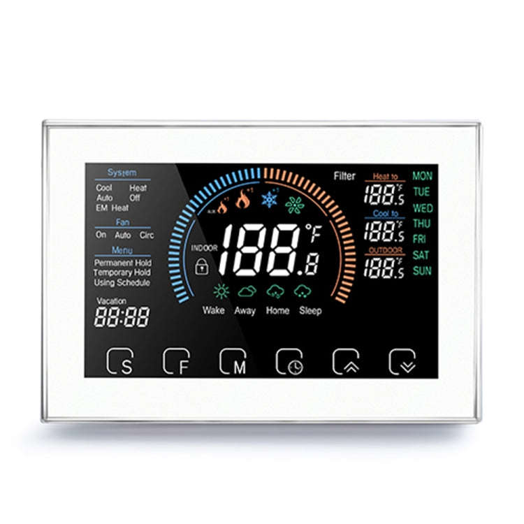 BHP-8000-W 3H2C Smart Home Heat Pump Round Room Mirror Housing Thermostat with Adapter Plate & no...