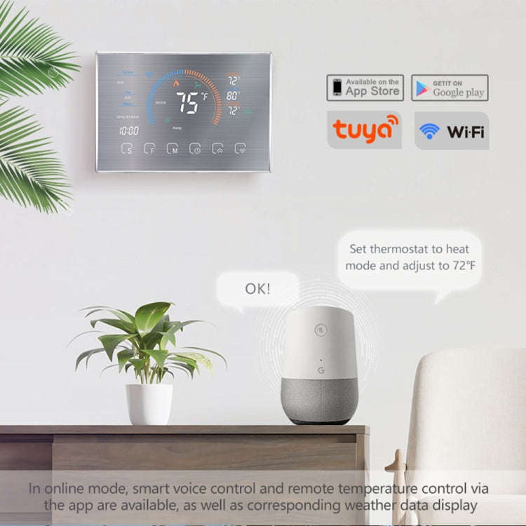 BHP-8000-WIFI-B 3H2C Smart Home Heat Pump Round Room Mirror Housing Thermostat with Adapter Plate...