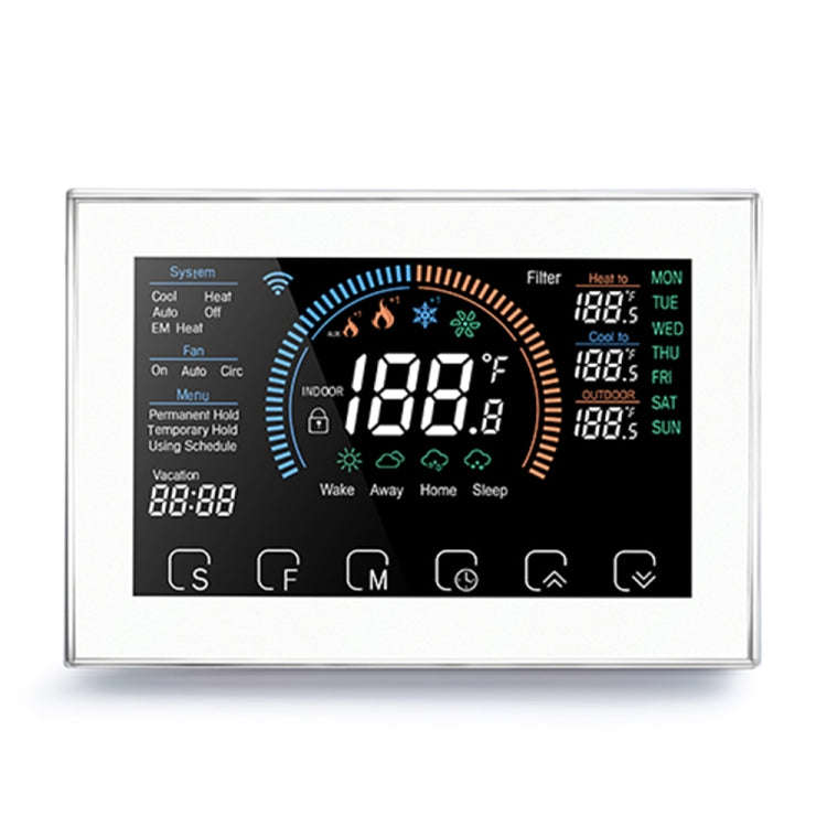 BHP-8000-WIFI-W 3H2C Smart Home Heat Pump Round Room Mirror Housing Thermostat with Adapter Plate...