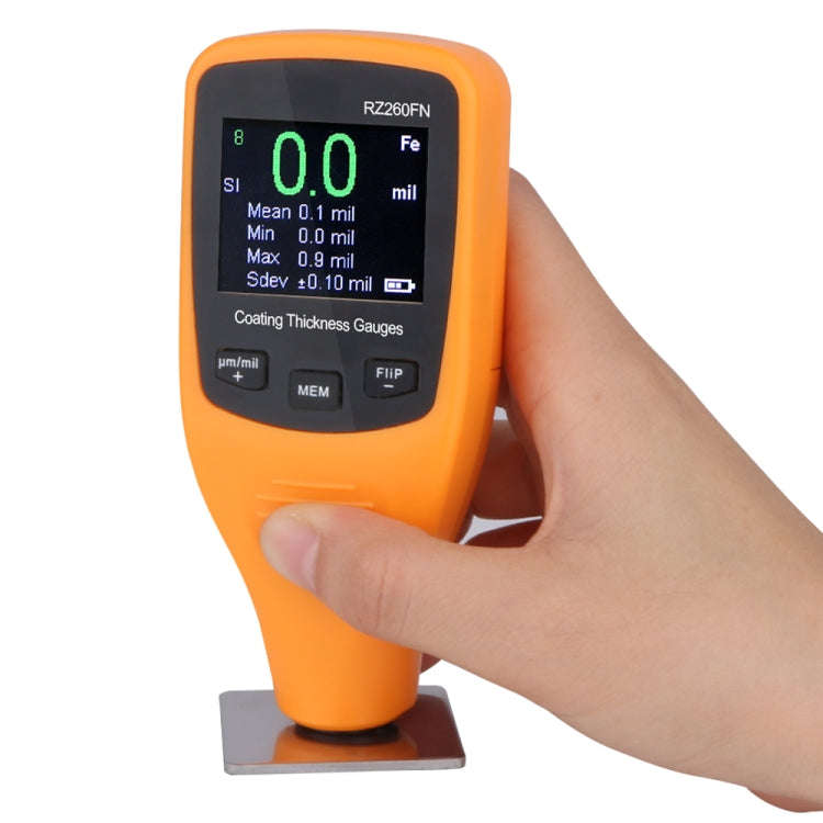 RZ260FN Ferrous & Non-Ferrous 2 in 1 LCD Display Ultrasonic Coating Paint Thickness Gauge Meter T...