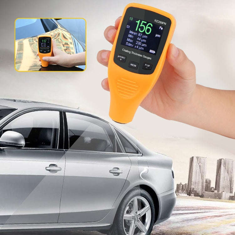 RZ260FN Ferrous & Non-Ferrous 2 in 1 LCD Display Ultrasonic Coating Paint Thickness Gauge Meter T...