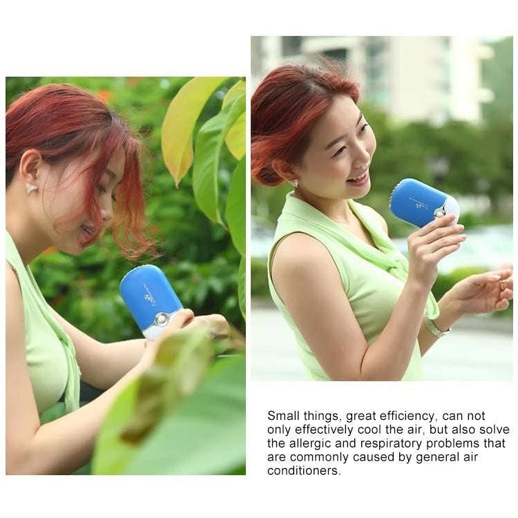 Portable Mini USB Charging Air Conditioner Refrigerating Handheld Small Fan (Black)