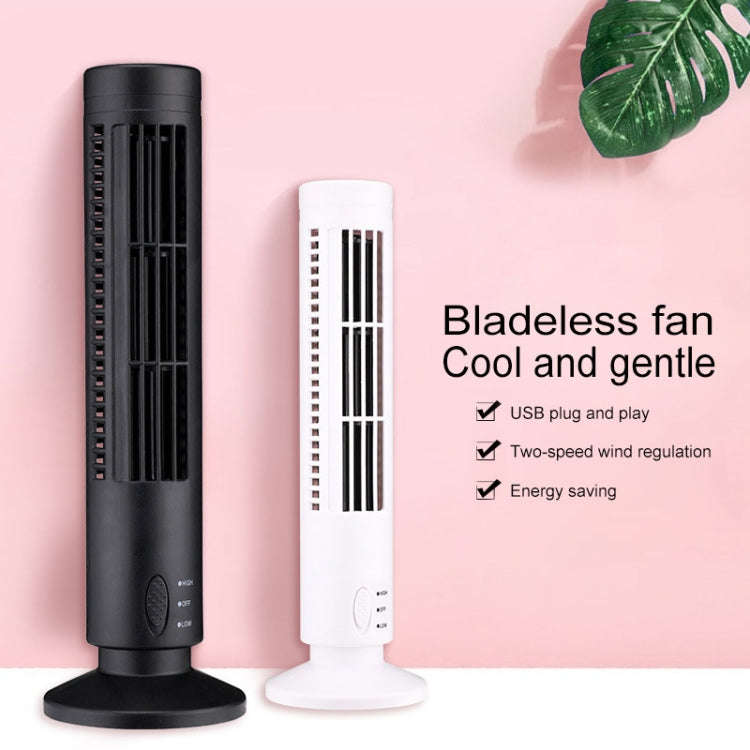 Tower Type USB Electric Fan Leafless Air-conditioning Fan(Black)