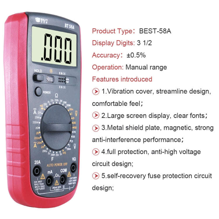 Repair Tools for Mobile & Tablet, BEST-58A Multi Function Digital Multimeter