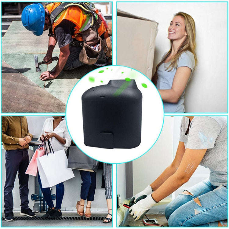 Portable Creative Hanging Waist USB Fan with Three Adjustable Wind Speed (Black)
