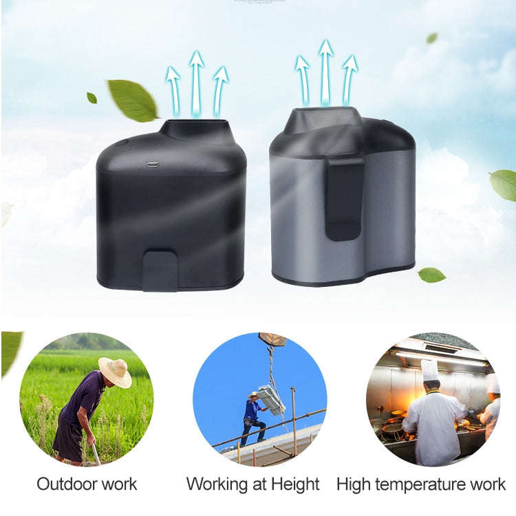 Portable Creative Hanging Waist USB Fan with Three Adjustable Wind Speed (Grey)