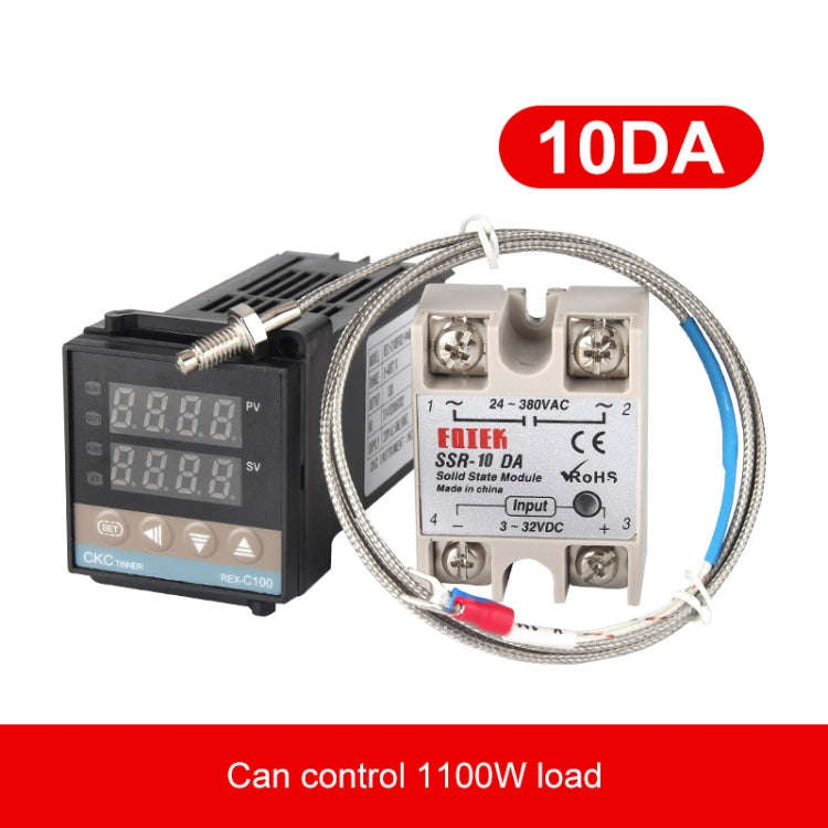 REX-C100 Thermostat + Thermocouple + SSR-10 DA Solid State Module Intelligent Temperature Control...