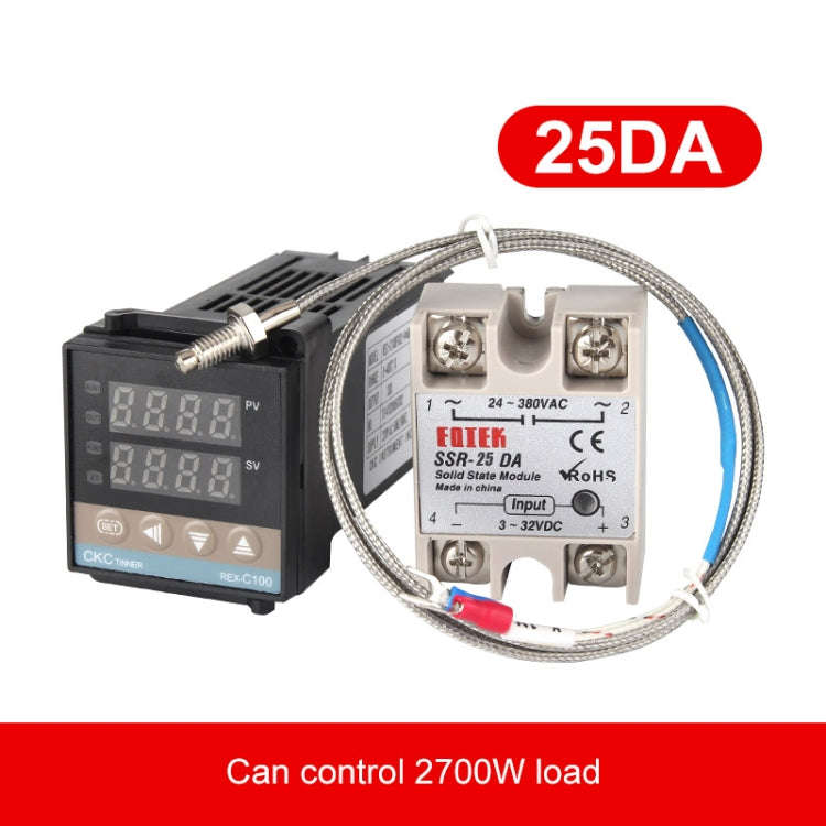 REX-C100 Thermostat + Thermocouple + SSR-25 DA Solid State Module Intelligent Temperature Control...