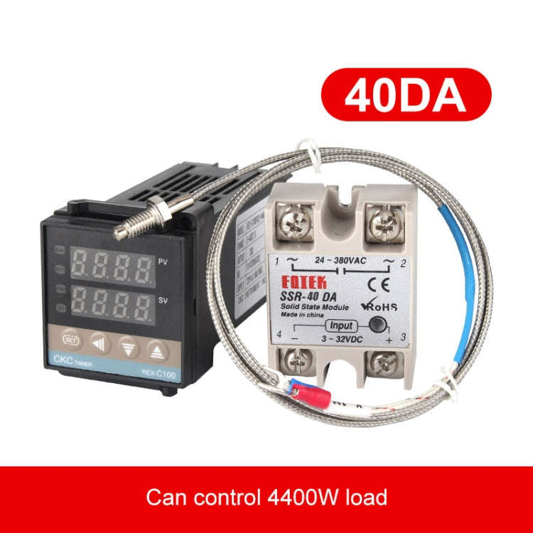 REX-C100 Thermostat + Thermocouple + SSR-40 DA Solid State Module Intelligent Temperature Control...