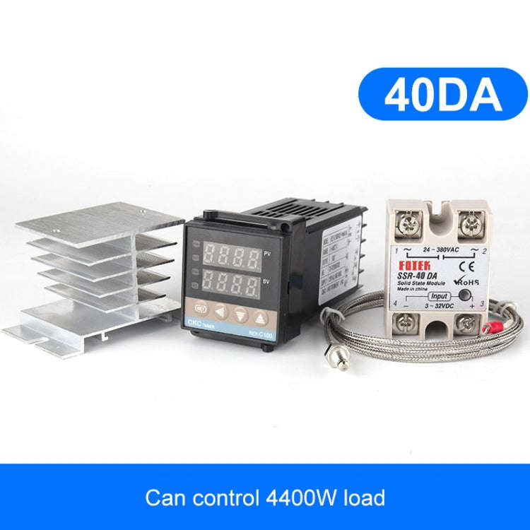 4400W REX-C100 Thermostat + Heat Sink + Thermocouple + SSR-40 DA Solid State Module Intelligent T...