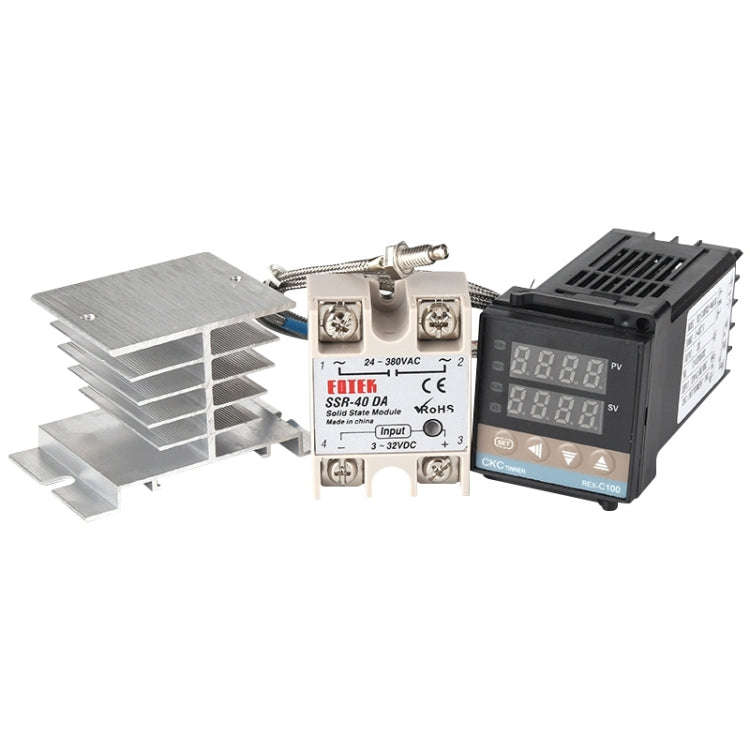 11000W REX-C100 Thermostat + Heat Sink + Thermocouple + SSR-100 DA Solid State Module Intelligent...